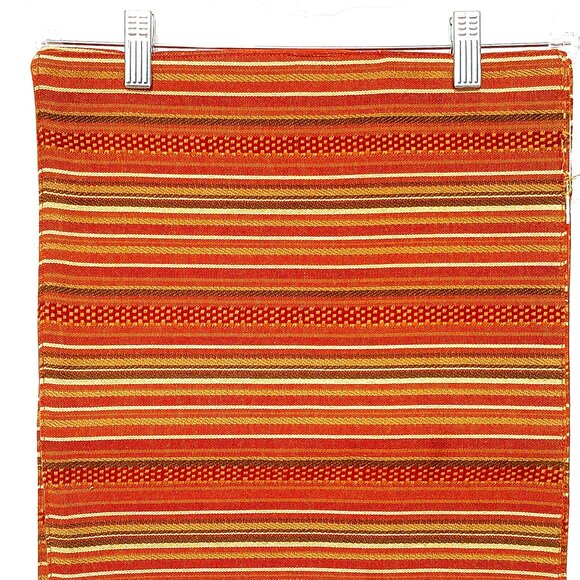 Vintage Table Placemats Set of 6 Rust Green Brown Earthtone Striped Cotton Blend - Picture 3 of 7